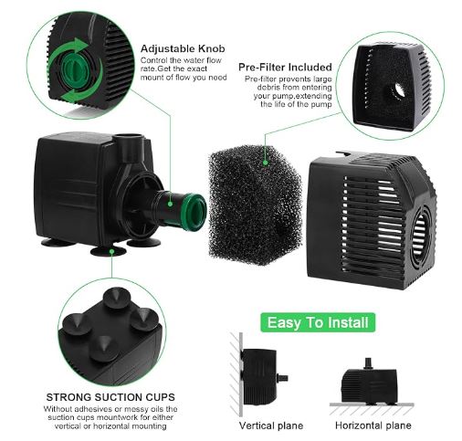 Pompe Submersible pour le stock tank pool - 800 GPH (3 filtres inclus) - ILOTank