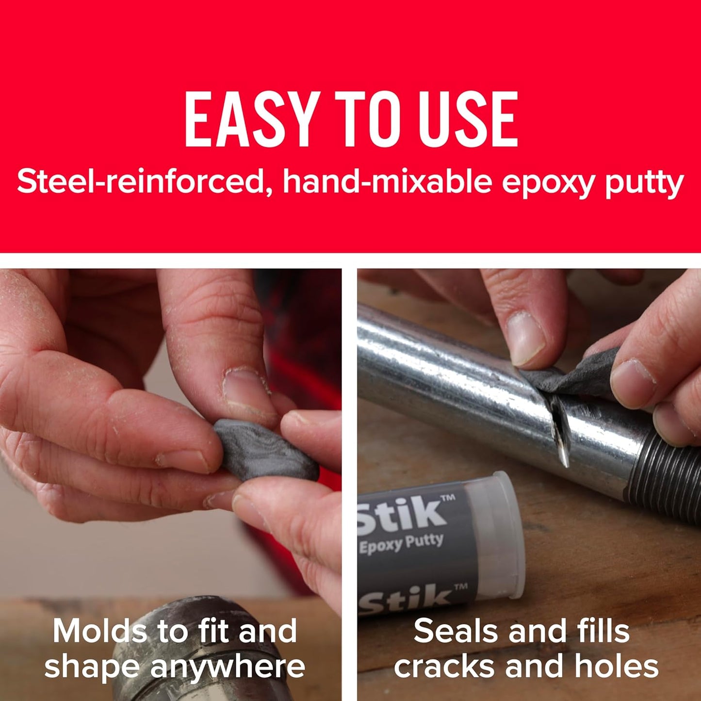 JB Weld Steel Putty repair stock tank pool